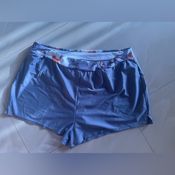 umbranded swim short plus size 2X eslastic and floral waist gray - Picture 13 of 14